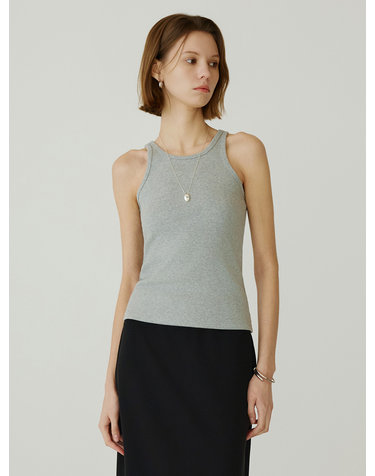 SITP5271 베이직 라운드넥 크롭 나시탑_Melange gray