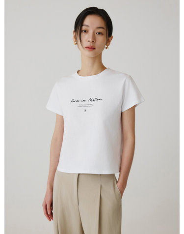 SITP5266 미니멀 폰트 반팔 티셔츠_White
