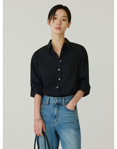 SITP5258 루즈 핏 리에르 셔츠_Black