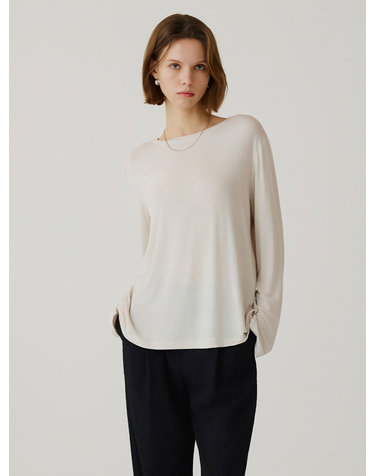 SITP5253 실키 루즈 핏 티셔츠_Light beige