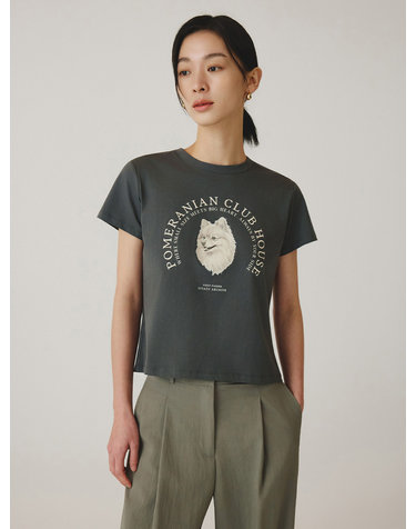 SITP5265 포메라니안 반팔 티셔츠_Charcoal