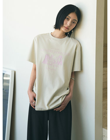 SITP5296 COUNTRY DOGS CLUB 반팔 티셔츠_Khaki beige