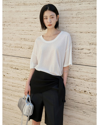 SITP5287 유넥 릴렉스 반팔 티셔츠_Ivory
