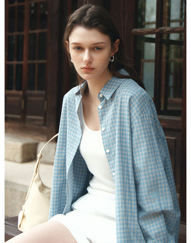 SITP5299 썸머 체크 셔츠_Pale blue