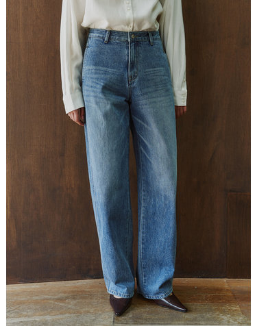 SIJN6120 배럴 와이드 커브드 데님_Medium blue