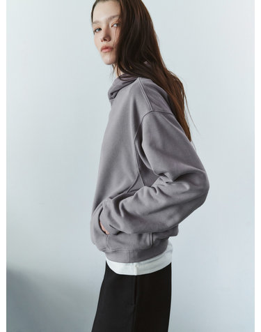 SITP5314 빈티지 레귤러 후드 티셔츠_Purple gray