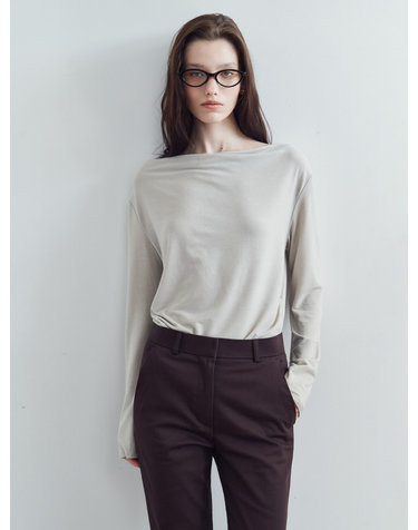 SITP5307 카울넥 긴팔 티셔츠_Olive gray
