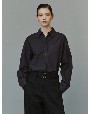 SITP5303 워시드 스티치 코튼 셔츠_Charcoal