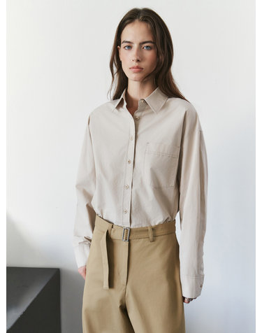 SITP5303 워시드 스티치 코튼 셔츠_Light beige