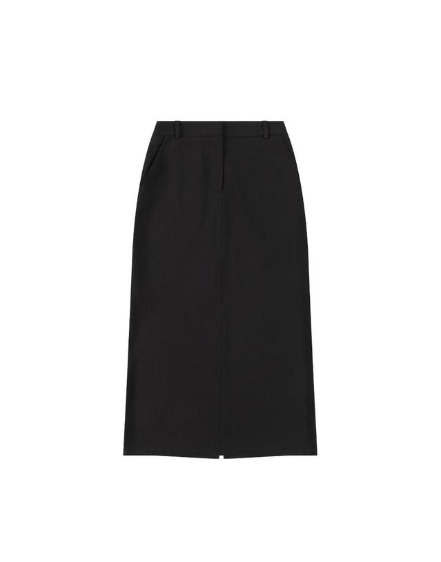 시야쥬 SIST9058 포멀 칼럼 롱 스커트_Black 블랙 착용컷