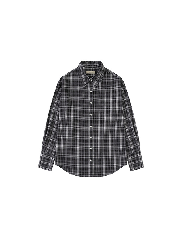 시야쥬 SITP5246 소프트 멀티 체크 셔츠_Black 블랙 착용컷