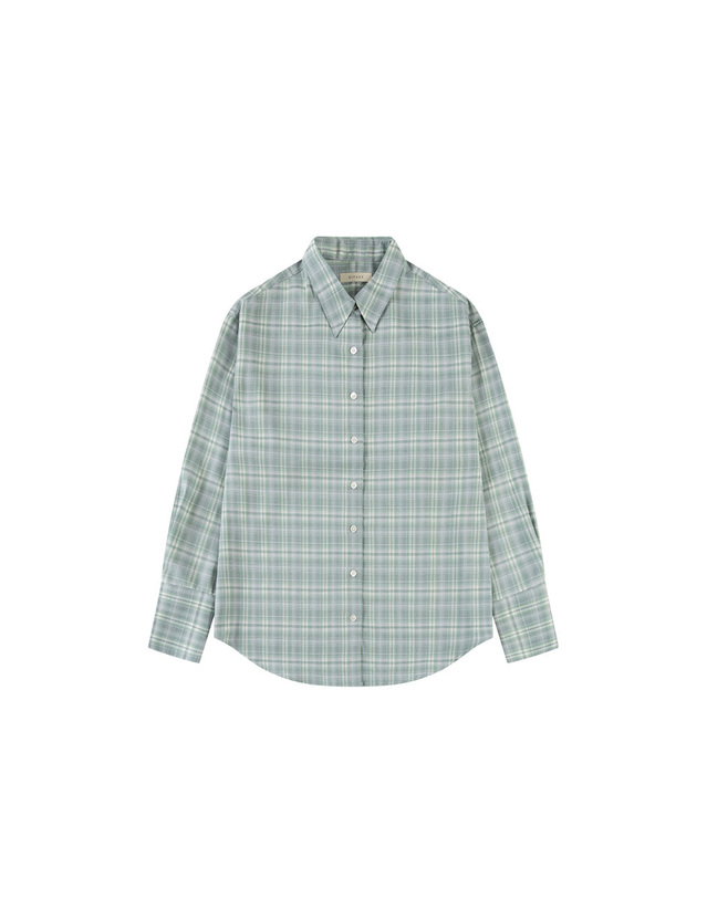 시야쥬 SITP5246 소프트 멀티 체크 셔츠_Pale Mint 밝은연두 착용컷