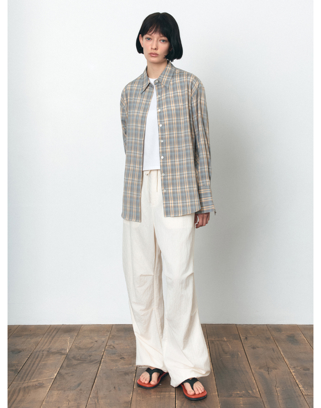 시야쥬 SITP5246 소프트 멀티 체크 셔츠_Blue gray 그레이 착용컷