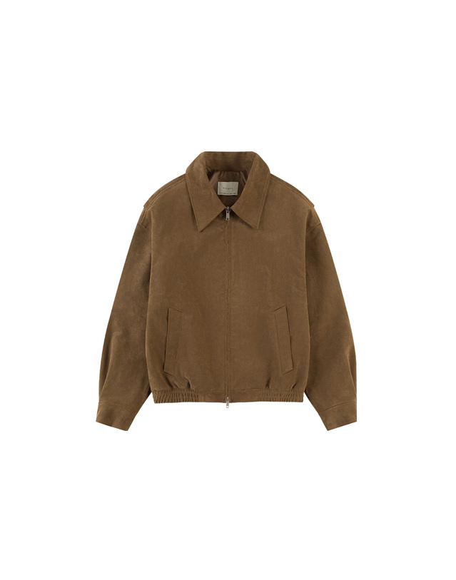 시야쥬 SIOT4185 페이크 스웨이드 블루종_Camel brown 브라운 착용컷