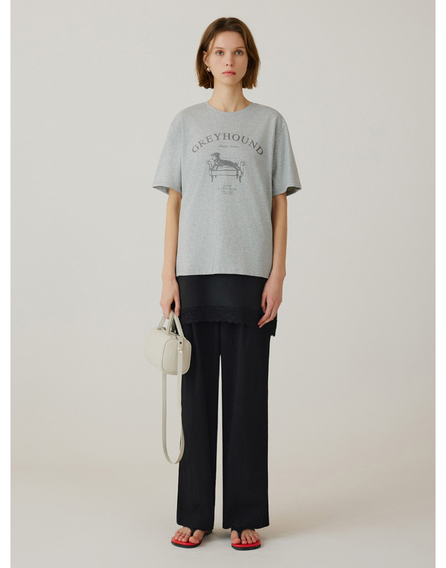 시야쥬 SITP5264 그레이하운드 반팔 티셔츠_Melange gray 착용컷