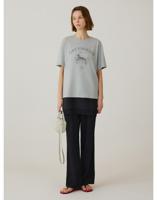 시야쥬 SITP5264 그레이하운드 반팔 티셔츠_Melange gray 착용컷