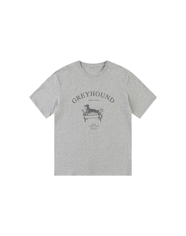 시야쥬 SITP5264 그레이하운드 반팔 티셔츠_Melange gray 착용컷