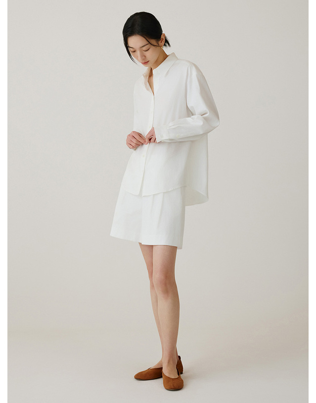 시야쥬 SITP5258 루즈 핏 리에르 셔츠_White 흰색 착용컷