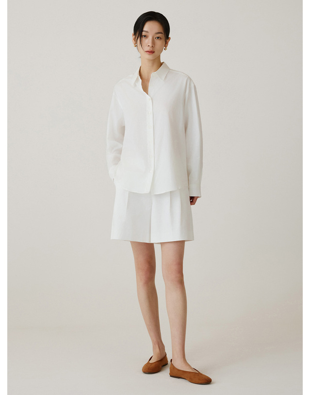 시야쥬 SITP5258 루즈 핏 리에르 셔츠_White 흰색 착용컷
