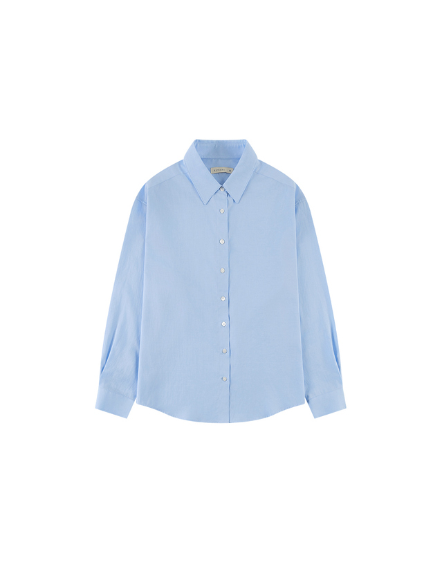 시야쥬 SITP5258 루즈 핏 리에르 셔츠_Sky blue 블루 착용컷