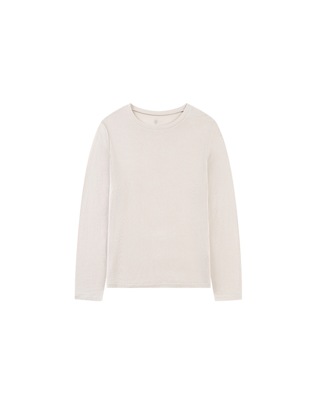 시야쥬 SITP5253 실키 루즈 핏 티셔츠_Light beige 베이지 착용컷