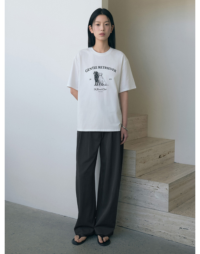 시야쥬 SIPT7197 보이핏 커브드 팬츠_Charcoal 그레이 착용컷