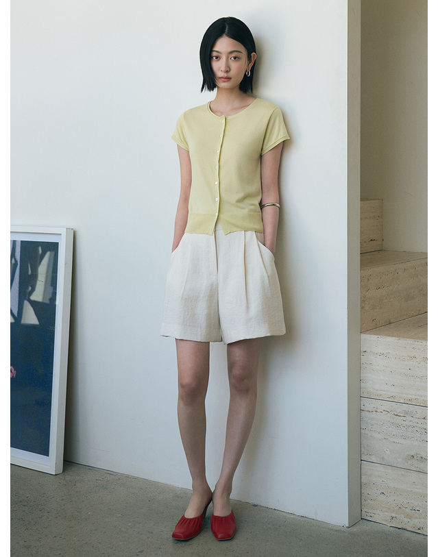 시야쥬 SIPT7195 라운지 소프트 쇼츠_Light beige 베이지 착용컷