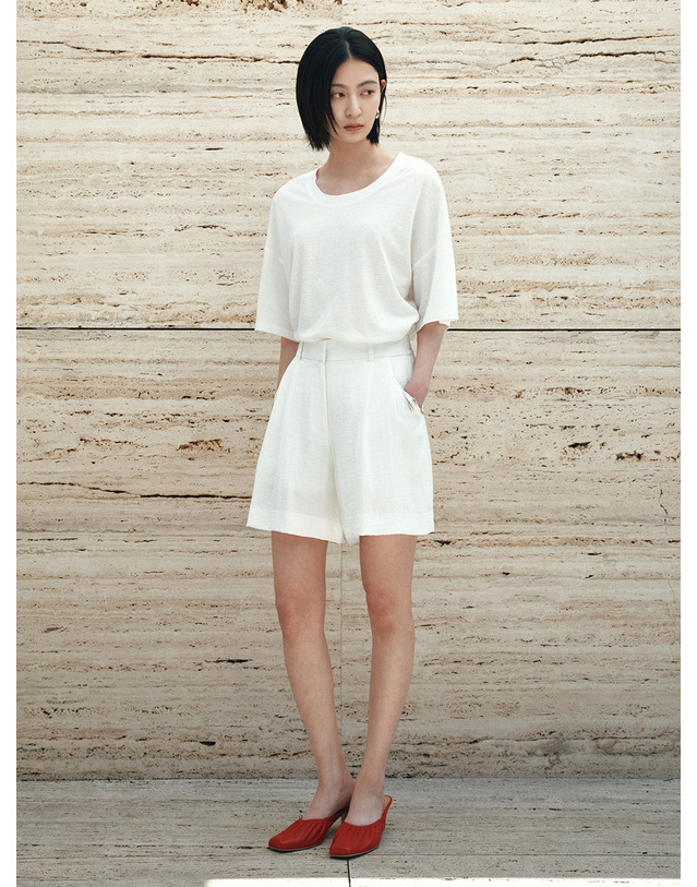 시야쥬 SITP5302 유넥 ST 반팔 티셔츠_White 흰색 착용컷