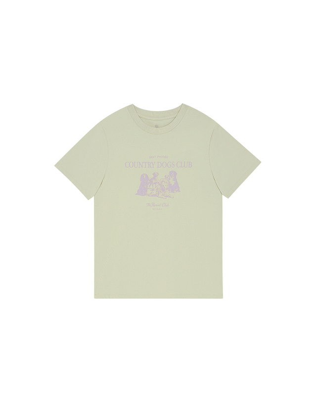 시야쥬 SITP5296 COUNTRY DOGS CLUB 반팔 티셔츠_Khaki beige 베이지 착용컷