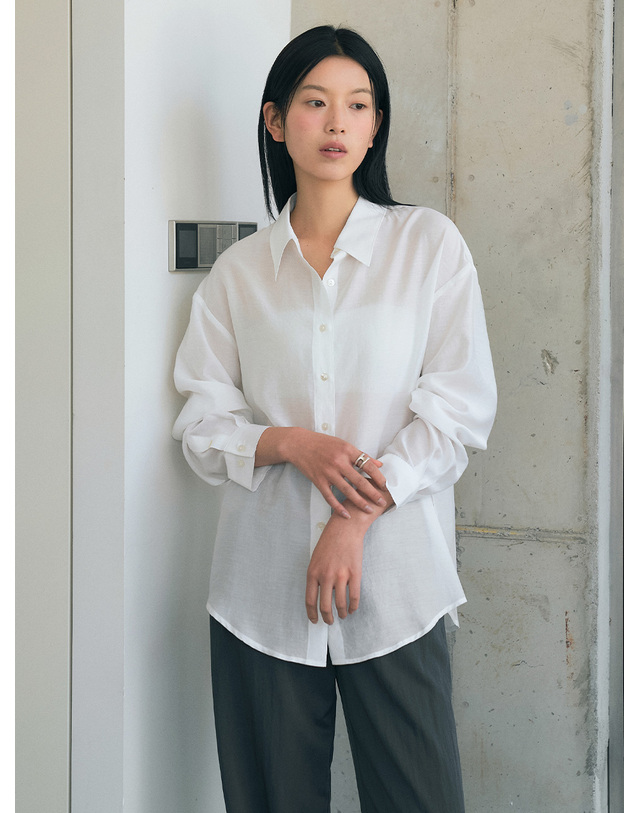 시야쥬 SITP5278 소프트 쉬어 썸머 셔츠_White 흰색 착용컷