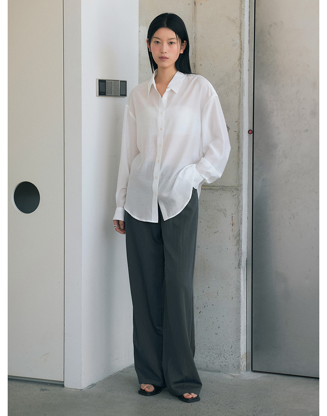 시야쥬 SITP5278 소프트 쉬어 썸머 셔츠_White 흰색 착용컷