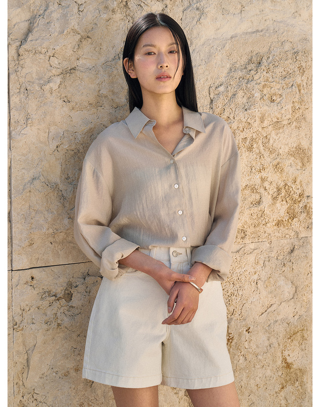 시야쥬 SITP5278 소프트 쉬어 썸머 셔츠_Beige 베이지 착용컷