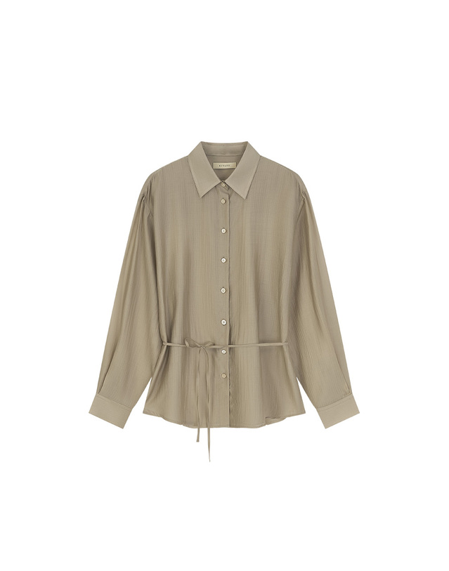 시야쥬 SITP5290 실키 ST 스트링 셔츠_Khaki brown 브라운 착용컷