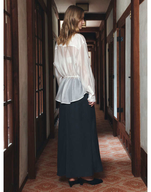 시야쥬 SITP5290 실키 ST 스트링 셔츠_White 흰색 착용컷