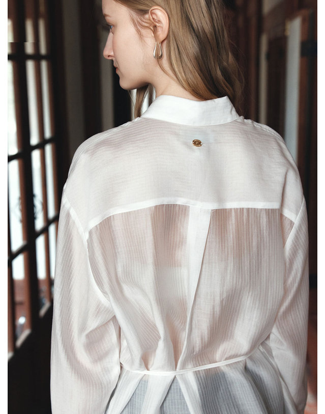 시야쥬 SITP5290 실키 ST 스트링 셔츠_White 흰색 착용컷