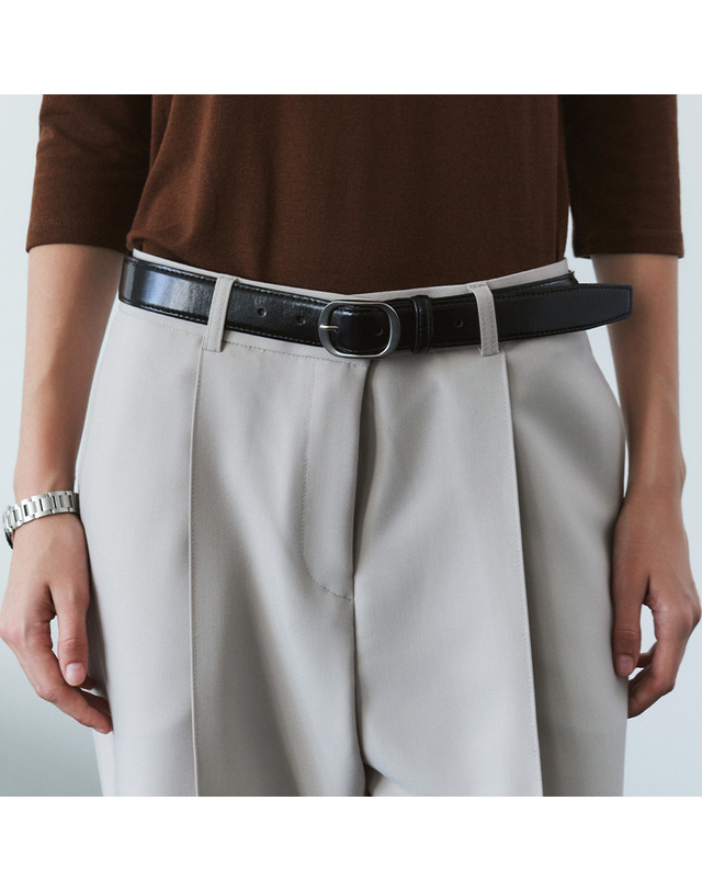 시야쥬 SIAC3154 Solid Buckle Belt_Black 블랙 착용컷