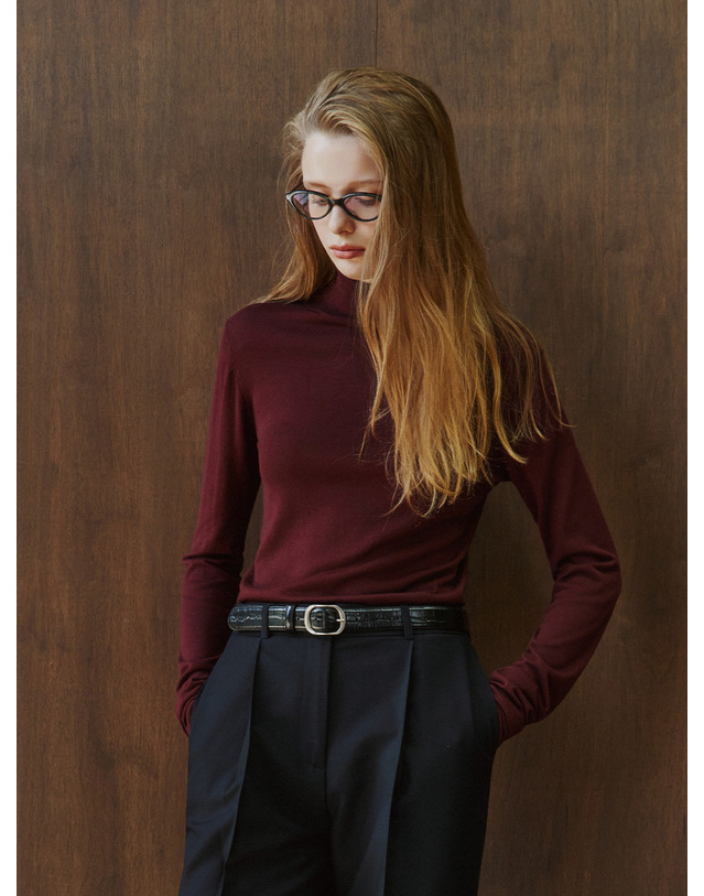 시야쥬 SIAC3152 Croco Belt_Black 블랙 착용컷