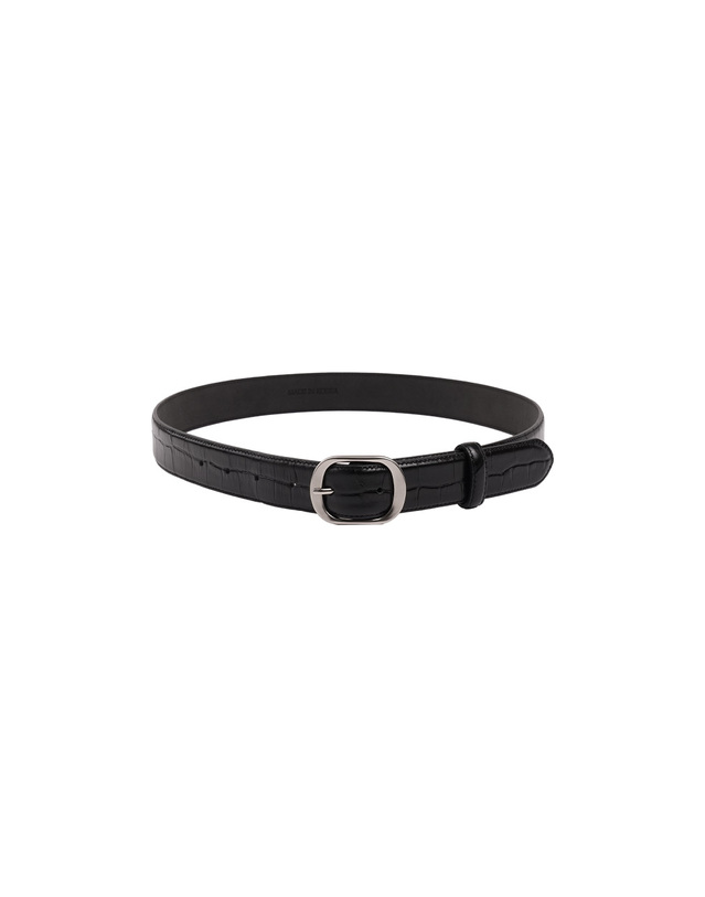 시야쥬 SIAC3152 Croco Belt_Black 블랙 착용컷