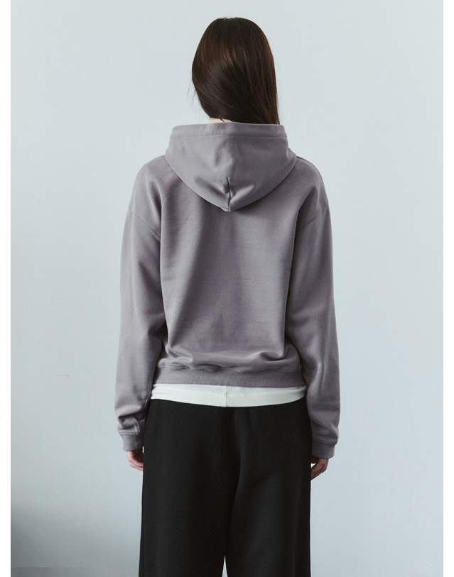 시야쥬 SITP5314 빈티지 레귤러 후드 티셔츠_Purple gray 그레이 착용컷