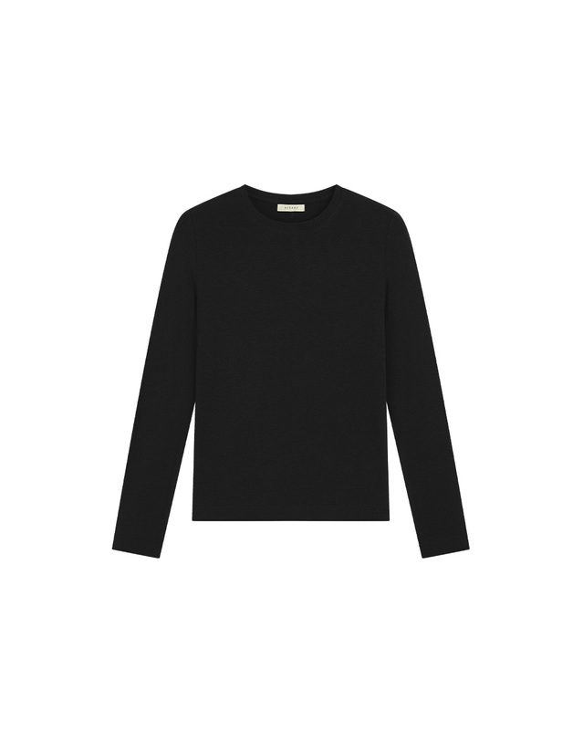 시야쥬 SITP5308 소프트 베이직 티셔츠_Black 블랙 착용컷