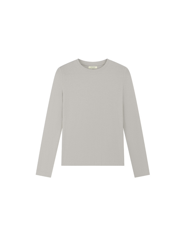 시야쥬 SITP5308 소프트 베이직 티셔츠_Light gray 그레이 착용컷