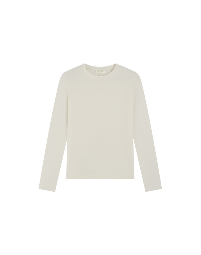 시야쥬 [11/12 예약발송] SITP5308 소프트 베이직 티셔츠_Ivory 아이보리 착용컷