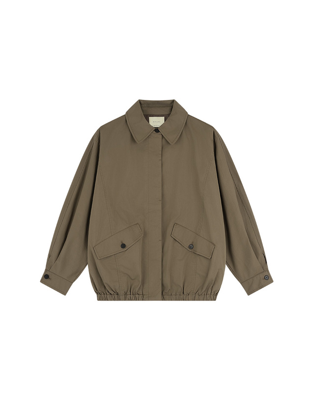 시야쥬 SIOT4207 오버핏 돌먼 블루종_Khaki brown 브라운 착용컷