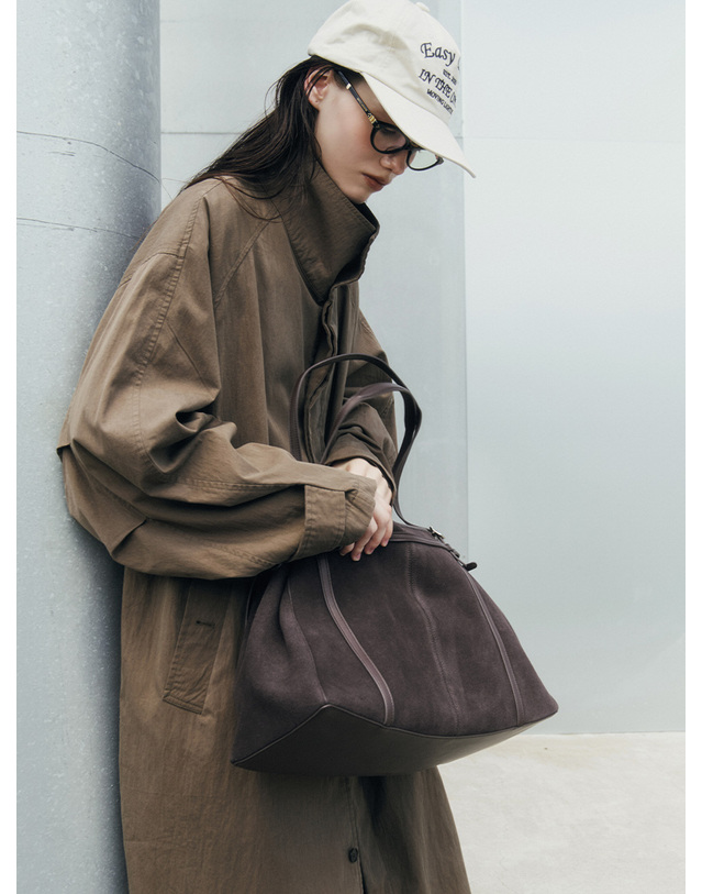 시야쥬 SIOT4205 필드 트렌치 롱 코트_Vintage brown 브라운 착용컷