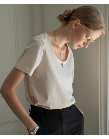 SITP5063 U-neck T-shirt_Cream