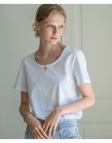 SITP5063 U-neck T-shirt_White