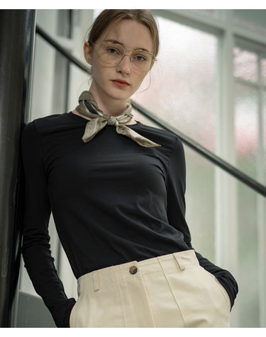 SITP5071 cotton long sleeve T-shirt_Black