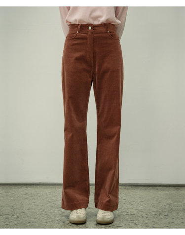 SIPT7056  high waist corduroy pants_Burgundy