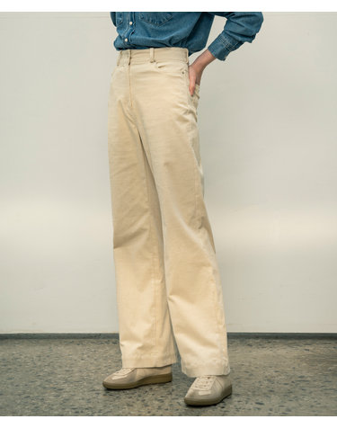 SIPT7056  high waist corduroy pants_Cream