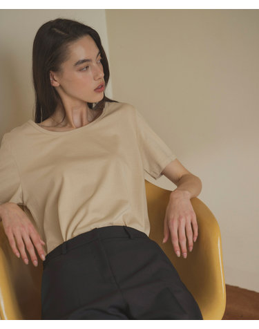 SITP5063 U-neck T-shirt_Beige